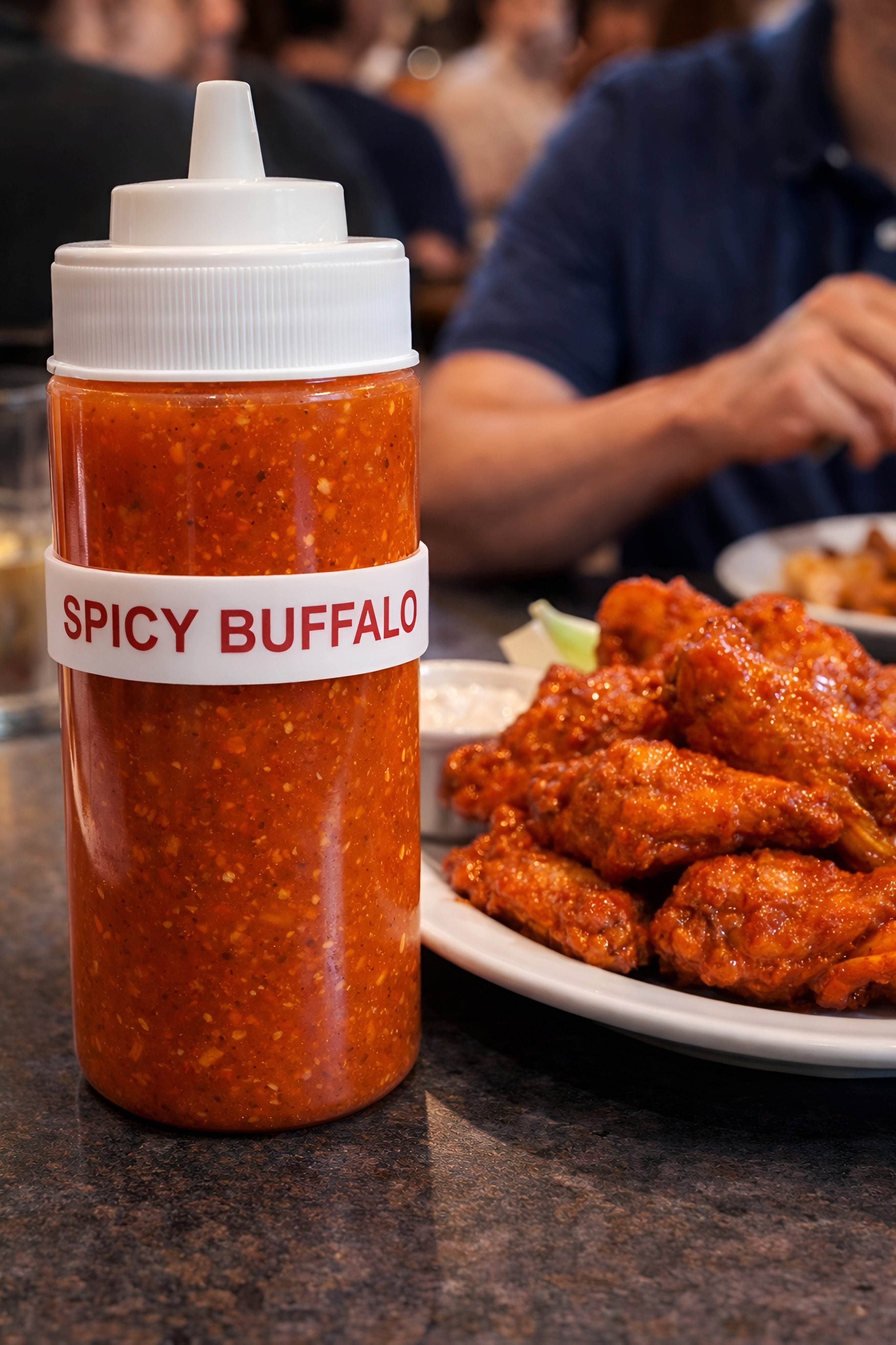 Rousse Bands® Spicy Buffalo Squeeze Bottle Label