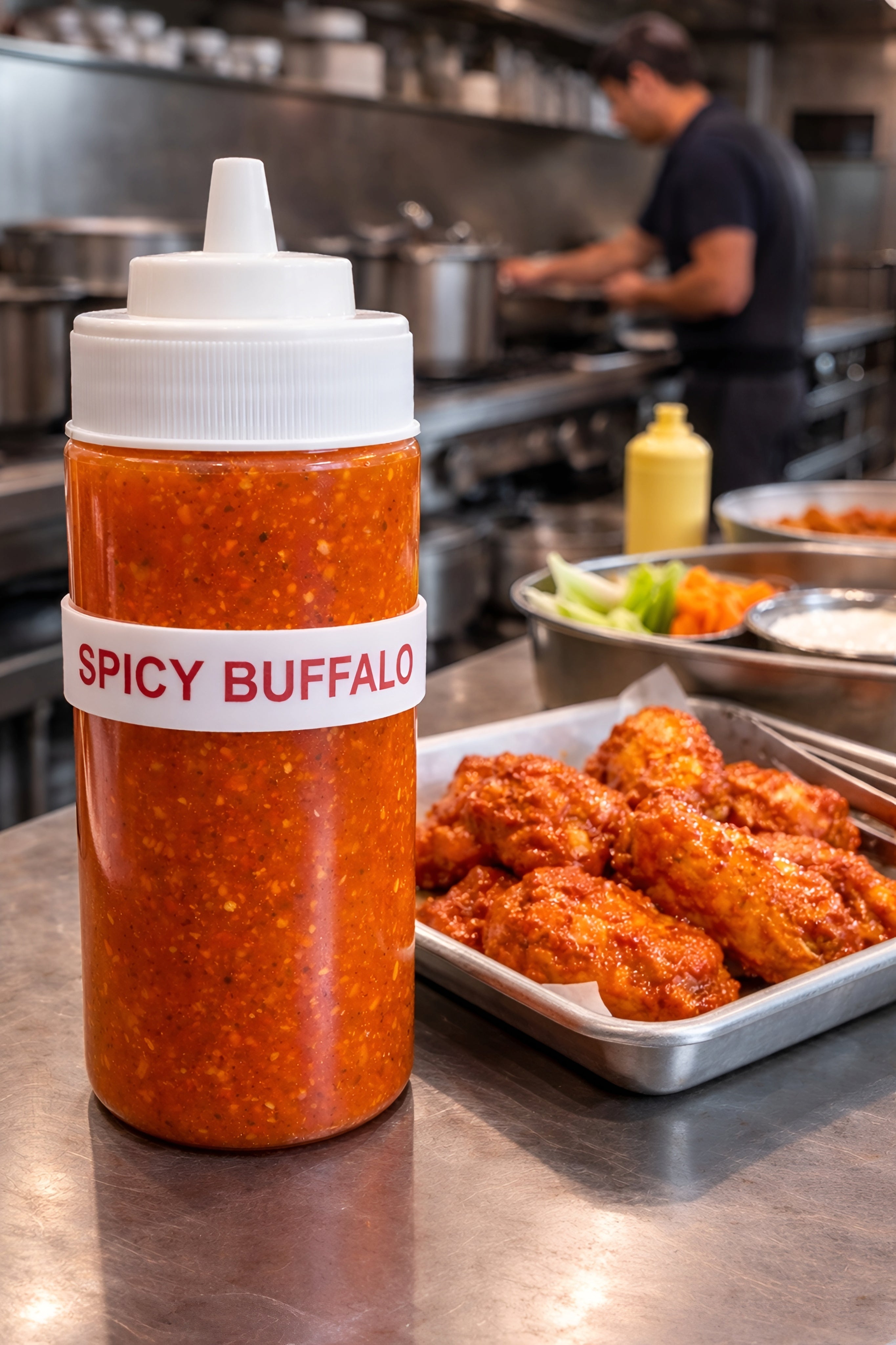 Rousse Bands® Spicy Buffalo Squeeze Bottle Label